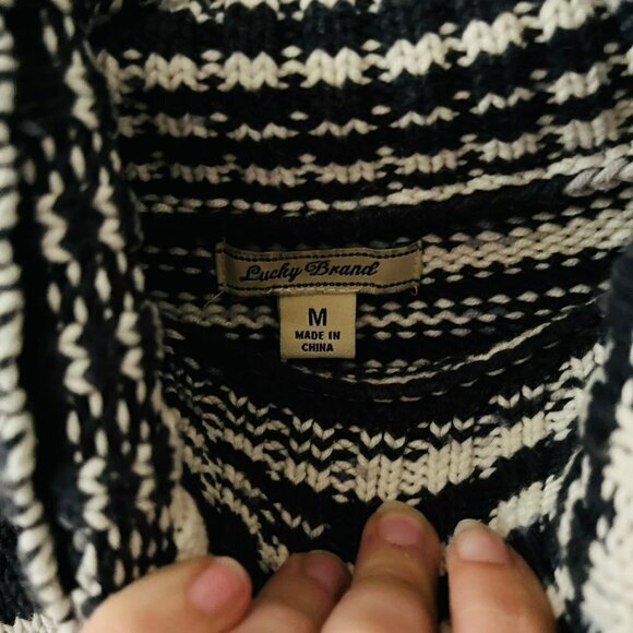 Lucky Brand Space Dye Turtle Neck Knit Pullover Sweater Tunic SZ M Cotton Blend - Picture 7 of 10